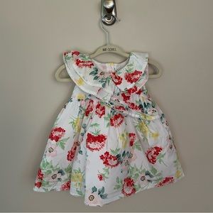 Janie and Jack Baby Girl Floral Ruffle Dress 0-3 Months